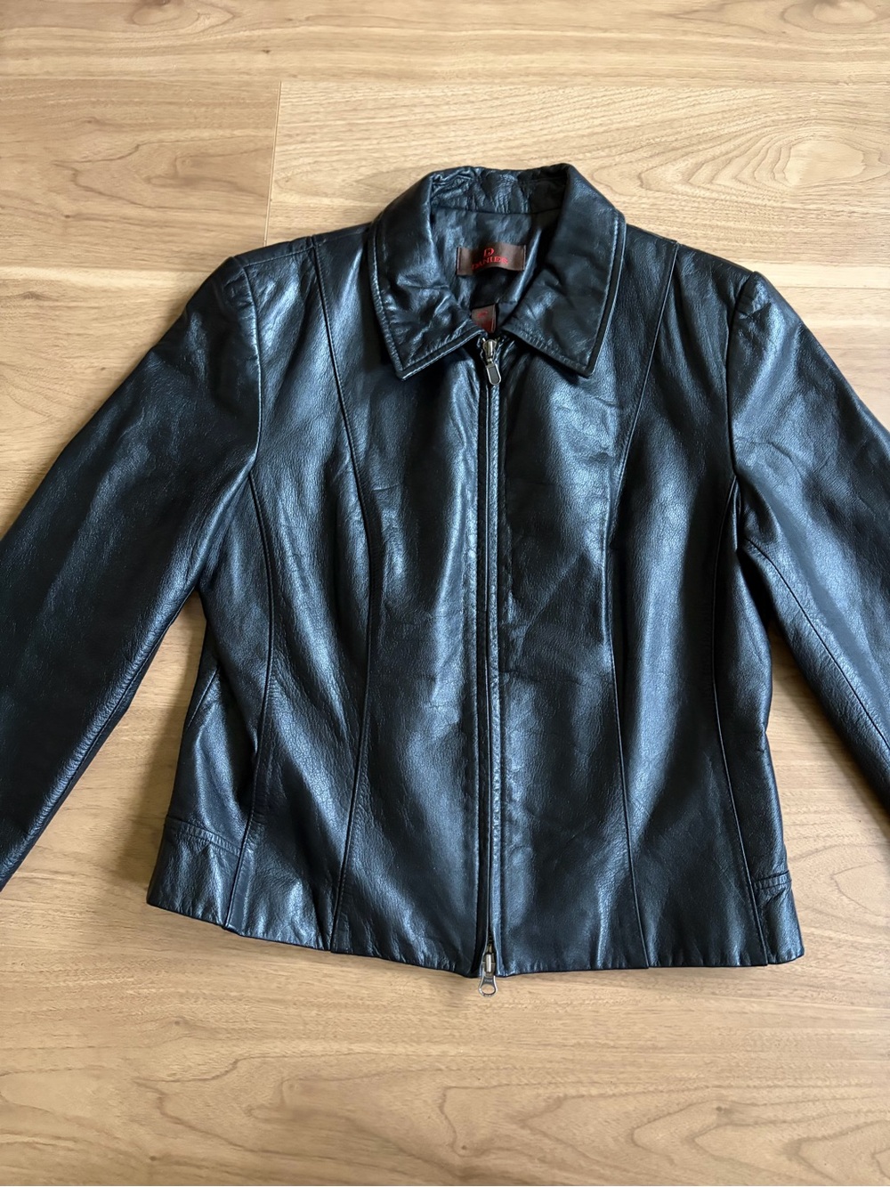 Y2K Danier Genuine Leather Moto Jacket Vintage Cropped Fitted - Picture 2 of 14